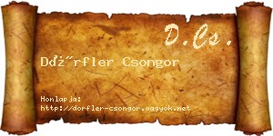 Dörfler Csongor névjegykártya